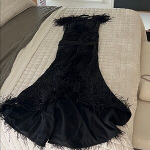 Portia and Scarlett Black Feathered Maxi Dress